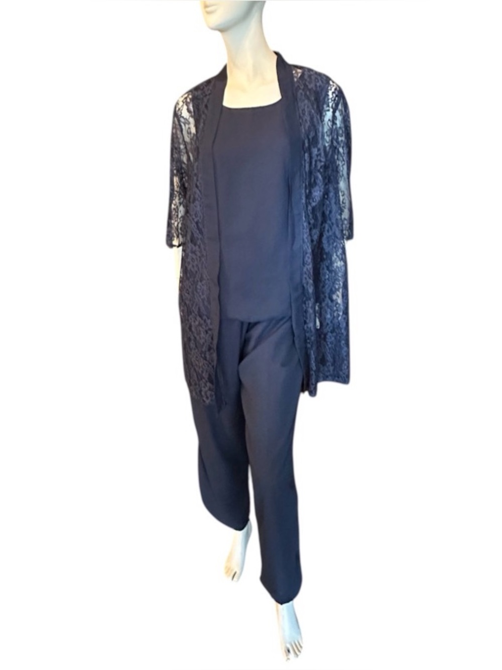 Gown Gallery Three Piece Semi Formal Outfit Navy 16W NWT